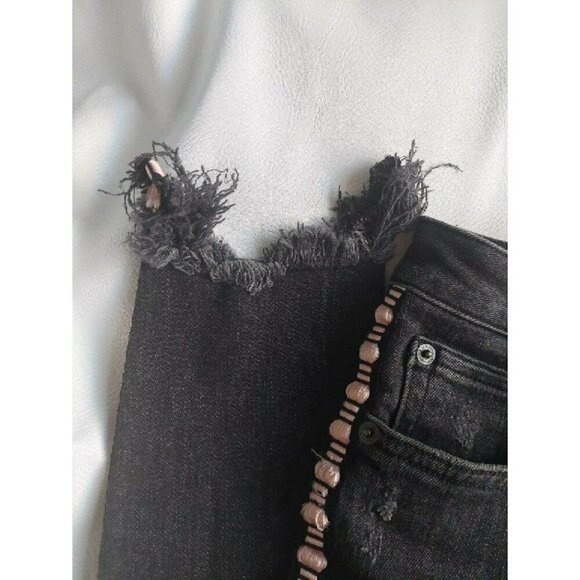 2/$30 Zara Premium Denim Collection Black Jeans with Pink Embroidery Size 4 - Picture 10 of 16